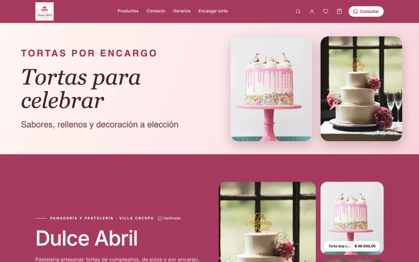 Inicio de Dulce Abril, tienda de ejemplo armada con rapilist